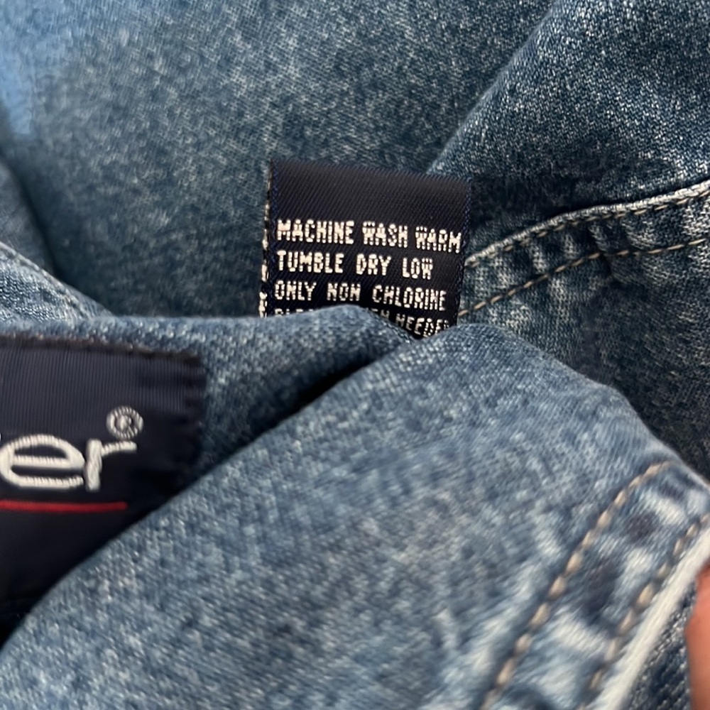 Vintage U.S. Olympics Swingster AT&T Proud Sponsor Men's Blue Denim Shirt XL - Picture 7 of 8